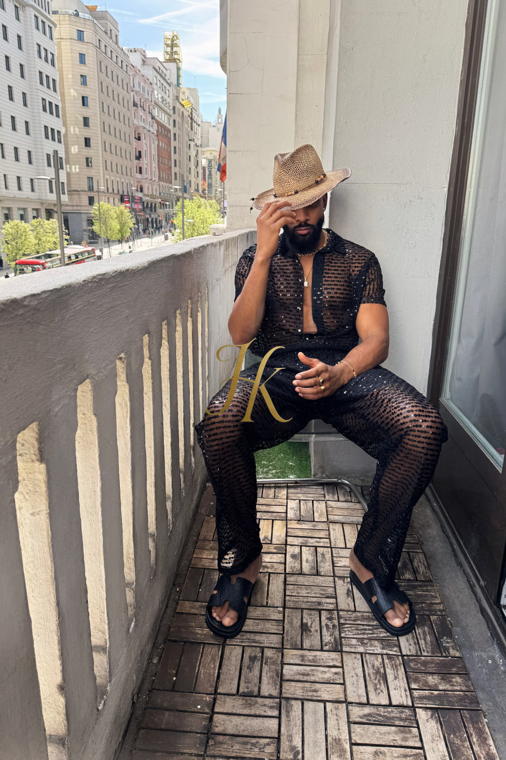 🖤 Royal Mesh Embroidered Shirt – Limited Edition Luxury - kayibstrore