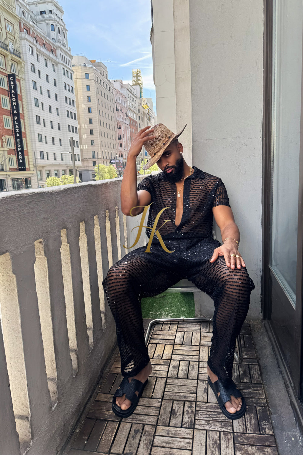 🖤 Royal Mesh Embroidered Shirt – Limited Edition Luxury - kayibstrore