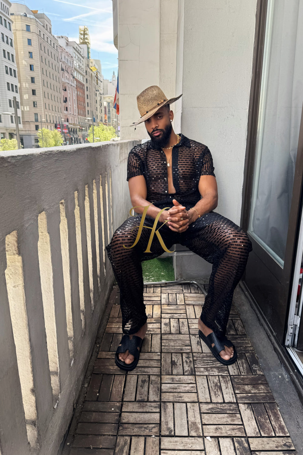 🖤 Royal Mesh Embroidered Shirt – Limited Edition Luxury - kayibstrore