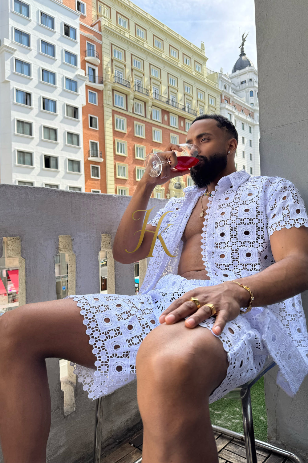 Premium Lace Set – Mesh Embroidered Shirt & Pant Ensemble - kayibstrore