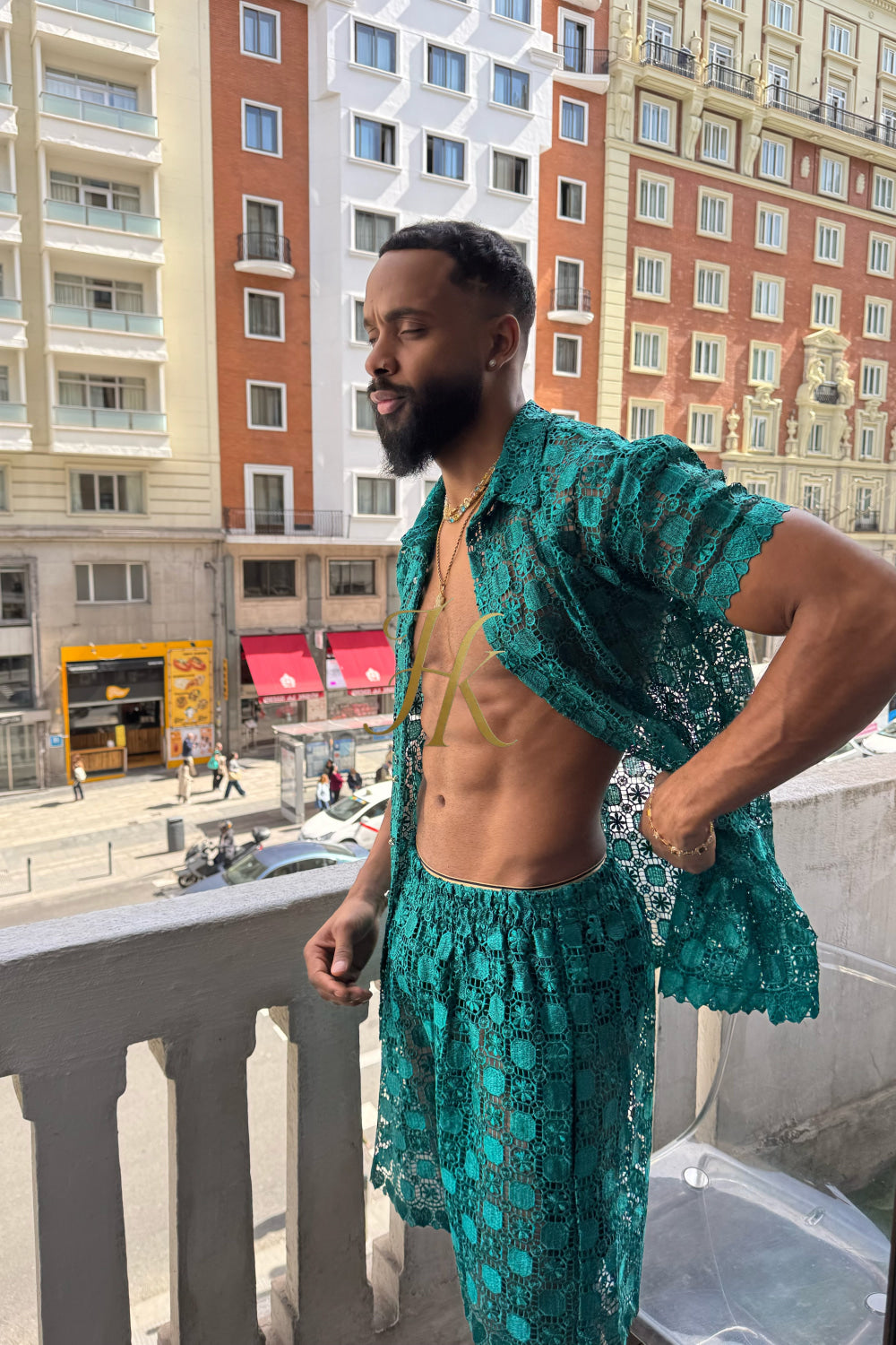 🌟 Celestia Pearl Lace Shirt – Haute Couture Limited Edition - kayibstrore