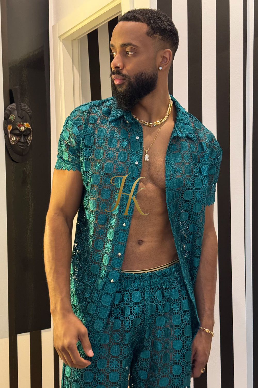 🌟 Celestia Pearl Lace Shirt – Haute Couture Limited Edition - kayibstrore