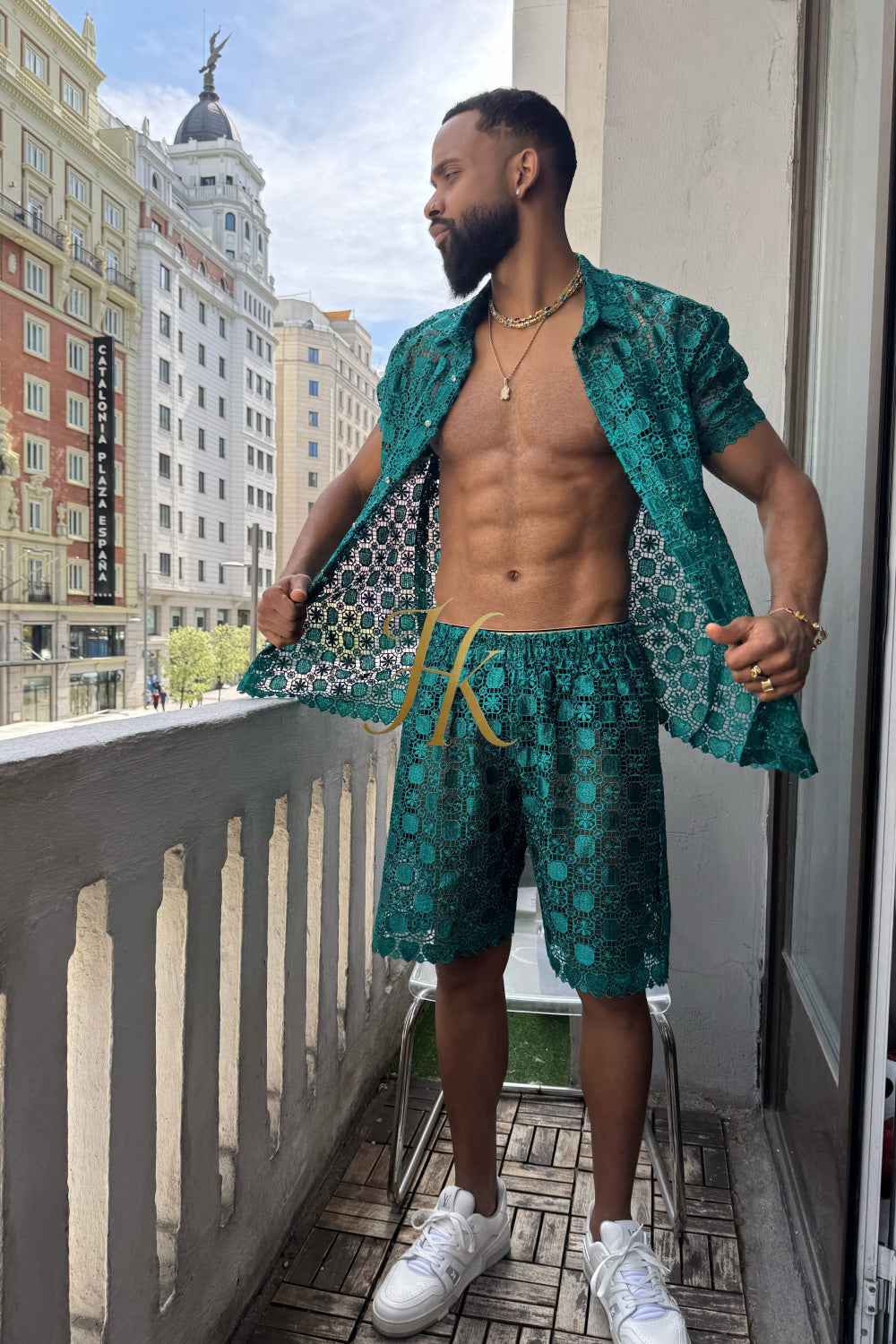 🌟 Celestia Pearl Lace Shirt – Haute Couture Limited Edition - kayibstrore