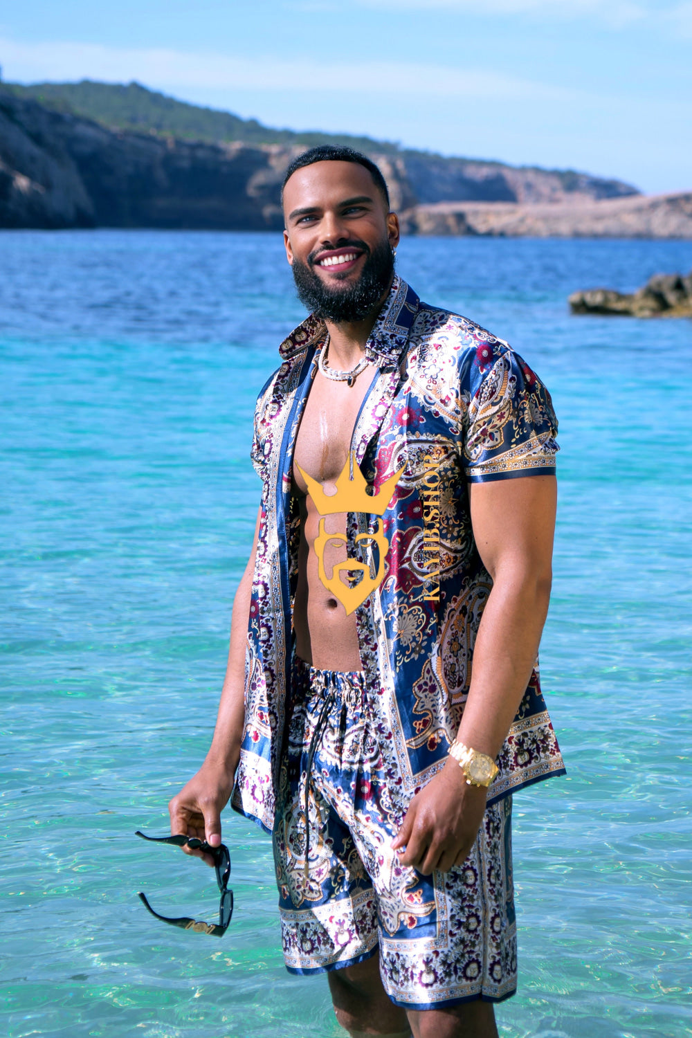 Men’s Luxury Silk Set – 100% Pure Mulberry Silk Shirt & Shorts | Limited Edition Outfit - kayibstrore