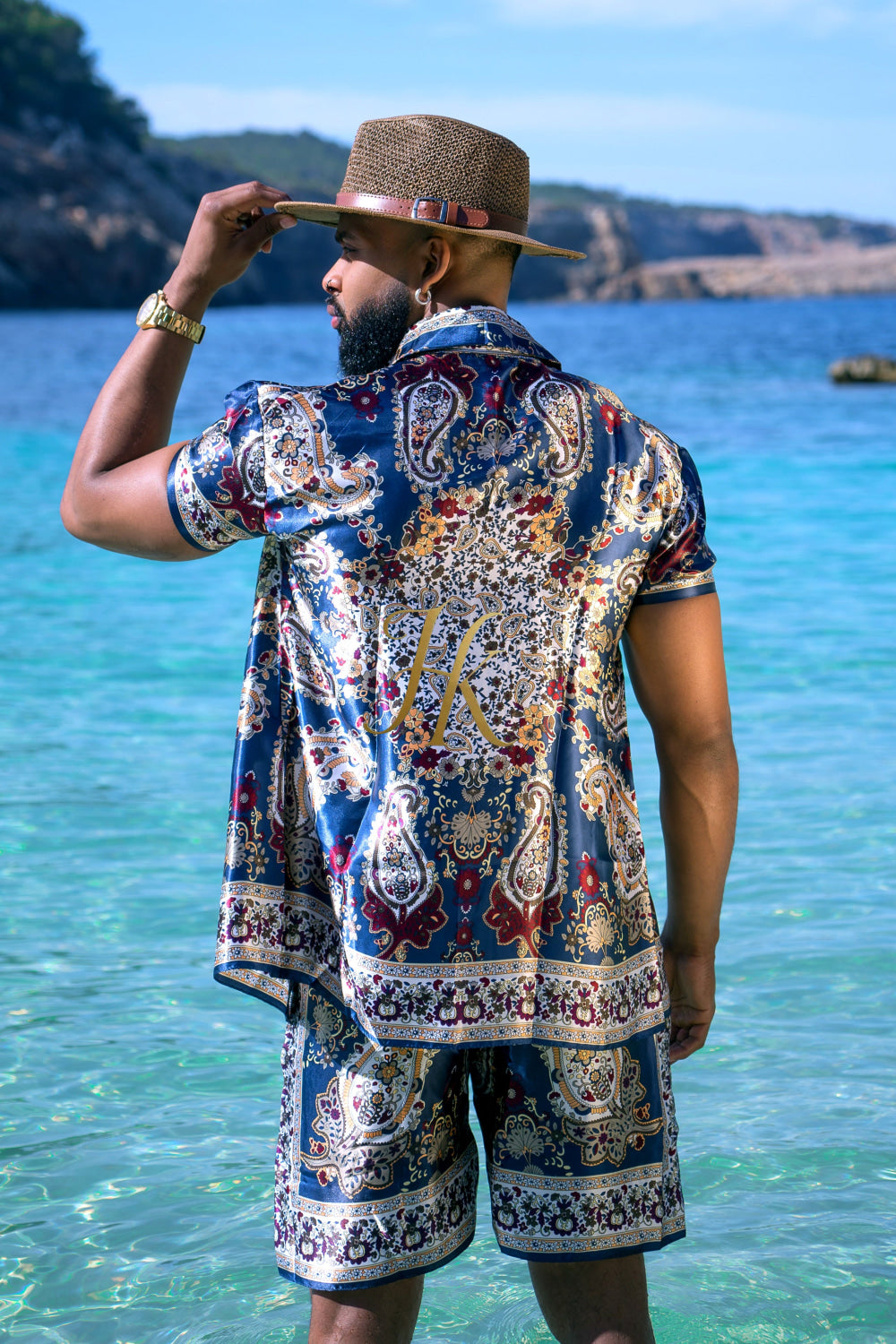 Men’s Luxury Silk Set – 100% Pure Mulberry Silk Shirt & Shorts | Limited Edition Outfit - kayibstrore