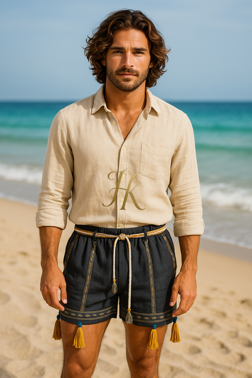 Boho Luxe Embroidered Men’s Shorts – Limited Edition | House of Kayib - kayibstrore