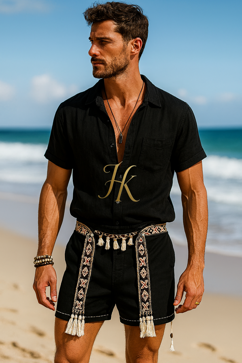 Boho Luxe Embroidered Men’s Shorts – Limited Edition | House of Kayib - kayibstrore