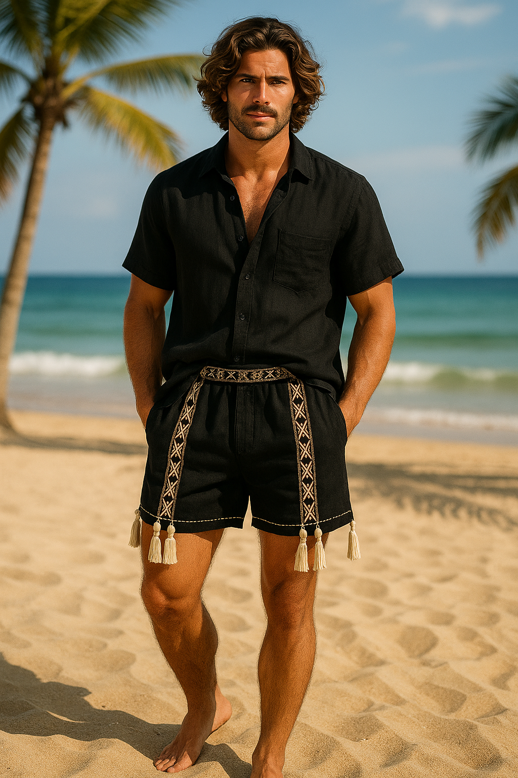Boho Luxe Embroidered Men’s Shorts – Limited Edition | House of Kayib - kayibstrore
