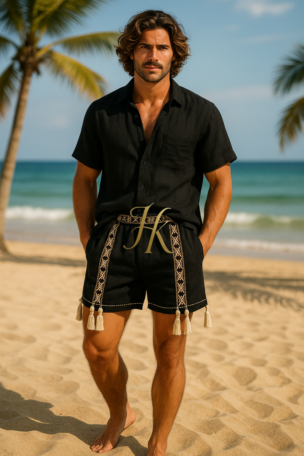 Boho Luxe Embroidered Men’s Shorts – Limited Edition | House of Kayib - kayibstrore