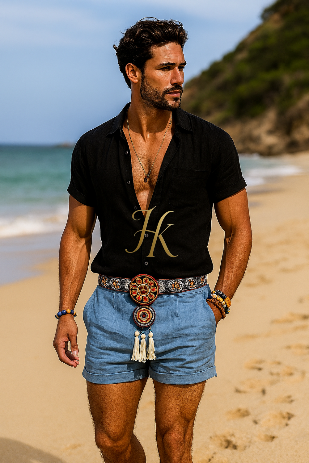 Boho Luxe Embroidered Men’s Shorts – Limited Edition | House of Kayib - kayibstrore