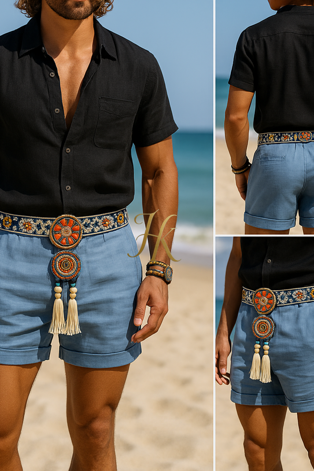 Boho Luxe Embroidered Men’s Shorts – Limited Edition | House of Kayib - kayibstrore
