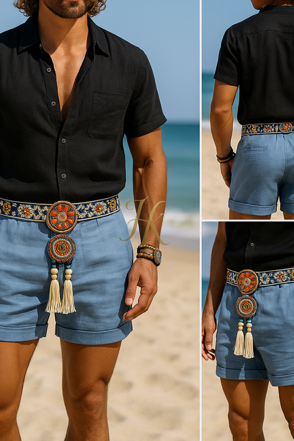Boho Luxe Embroidered Men’s Shorts – Limited Edition | House of Kayib - kayibstrore