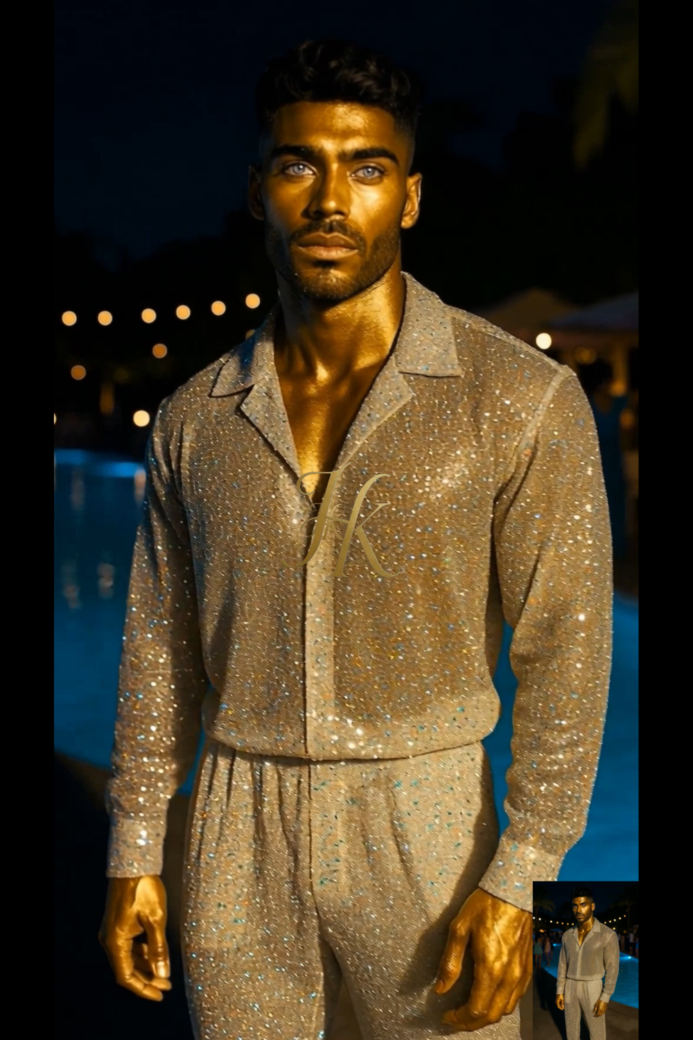 Men’s Premium Embroidered Lace Set – Handmade Beaded Net Fabric with Sequins