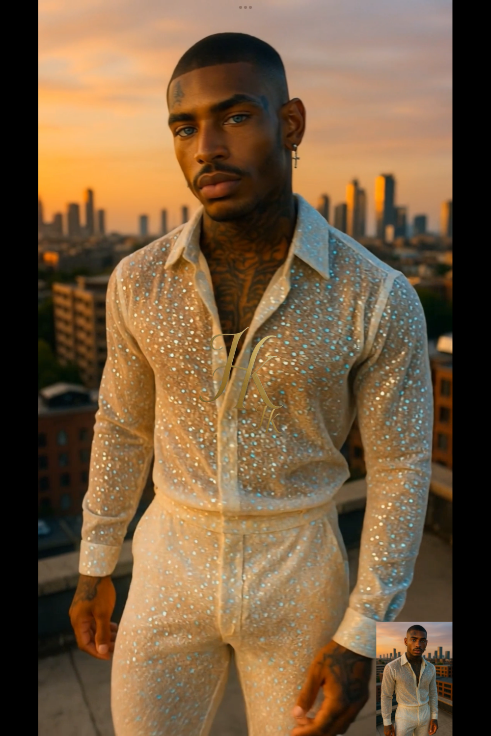 Men’s Luxury Embroidered Lace Set – Handmade Beaded Net Fabric with Sequins