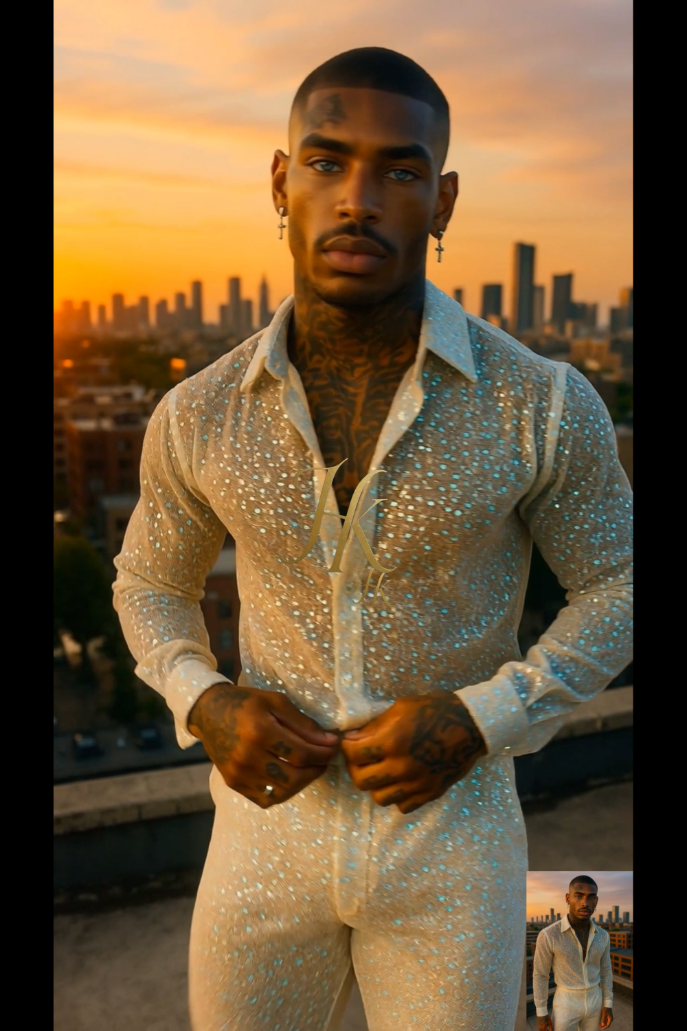 Men’s Luxury Embroidered Lace Set – Handmade Beaded Net Fabric with Sequins