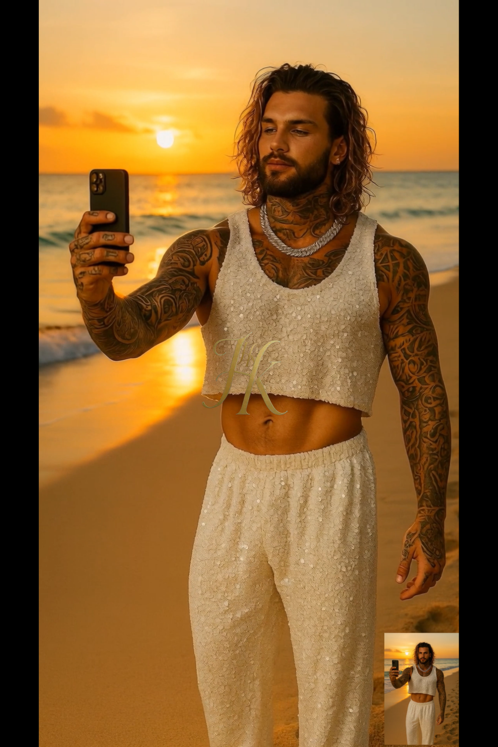 Conjunto de vestido de seda de lujo para hombre rojo