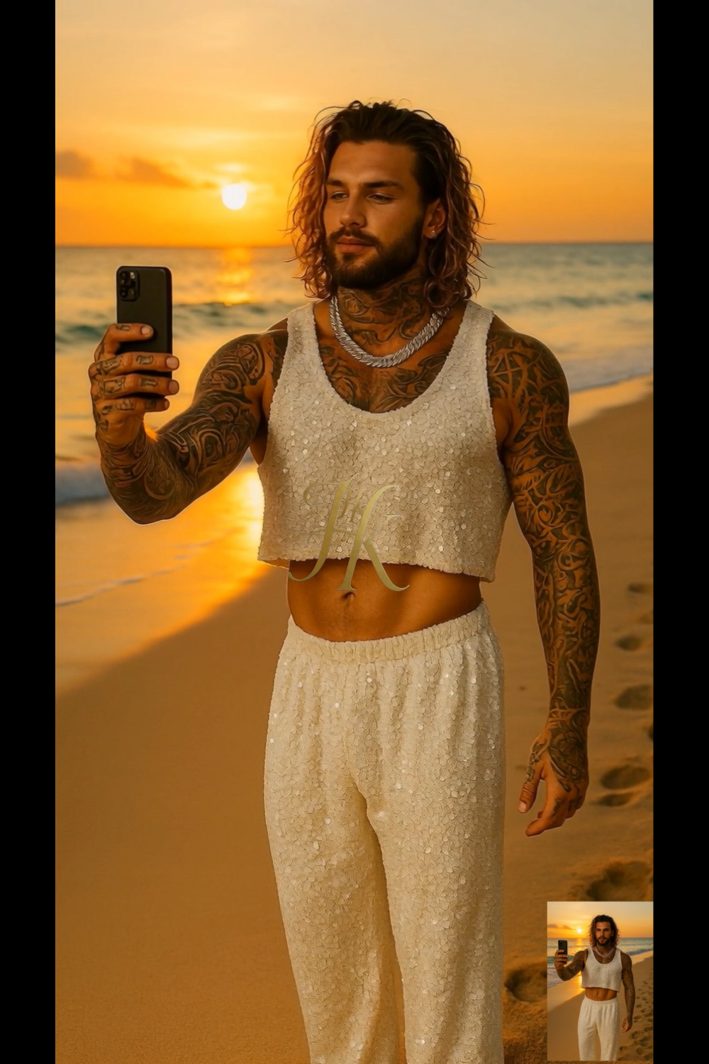 Conjunto de vestido de seda de lujo para hombre rojo