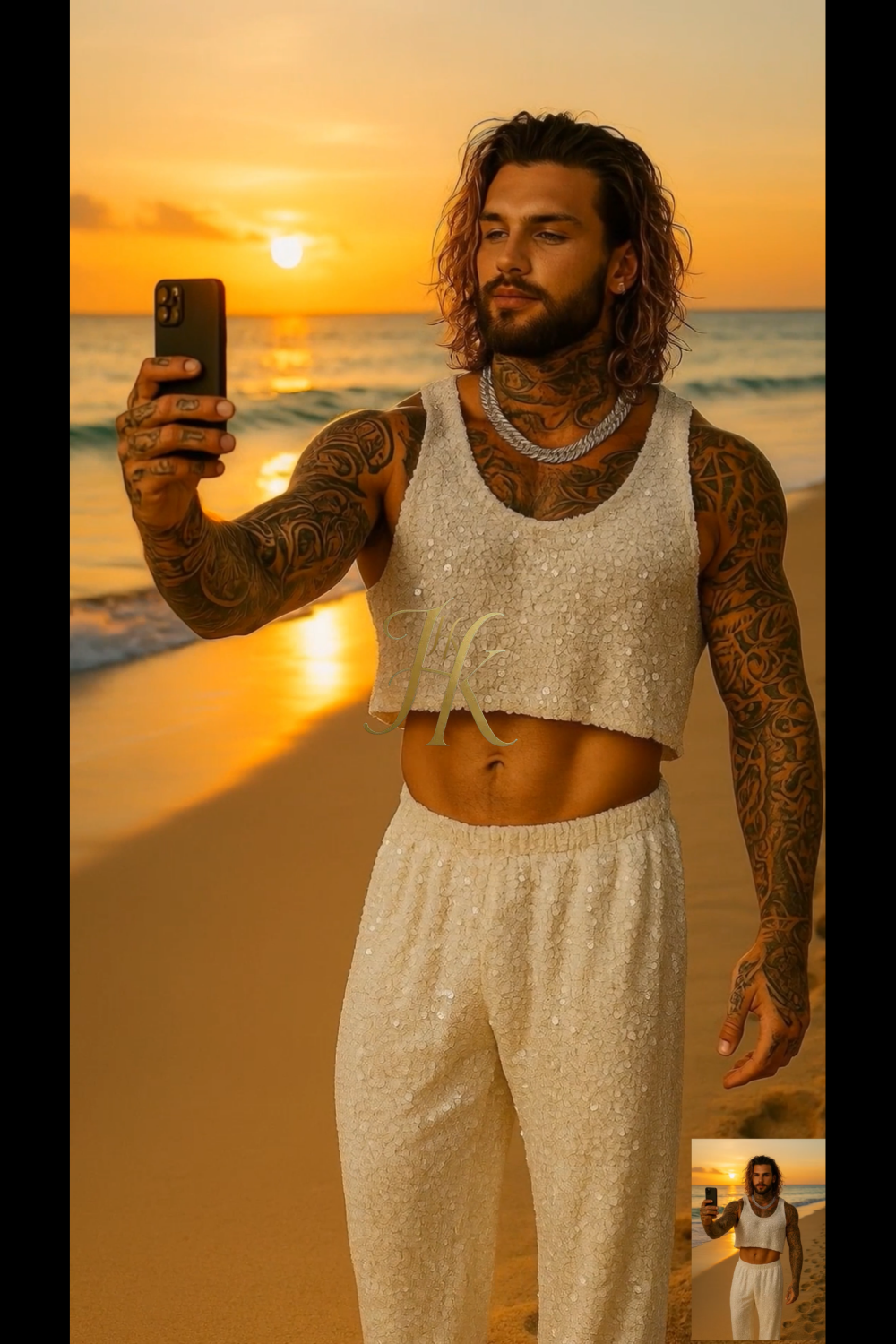 Conjunto de vestido de seda de lujo para hombre rojo