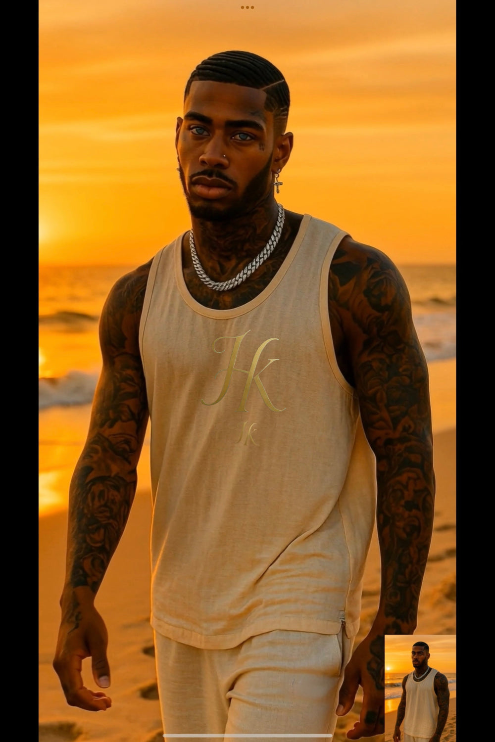 Men’s Linen Set – 2-Piece Tank Top & Pants