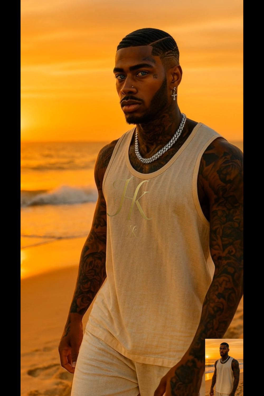 Men’s Linen Set – 2-Piece Tank Top & Pants
