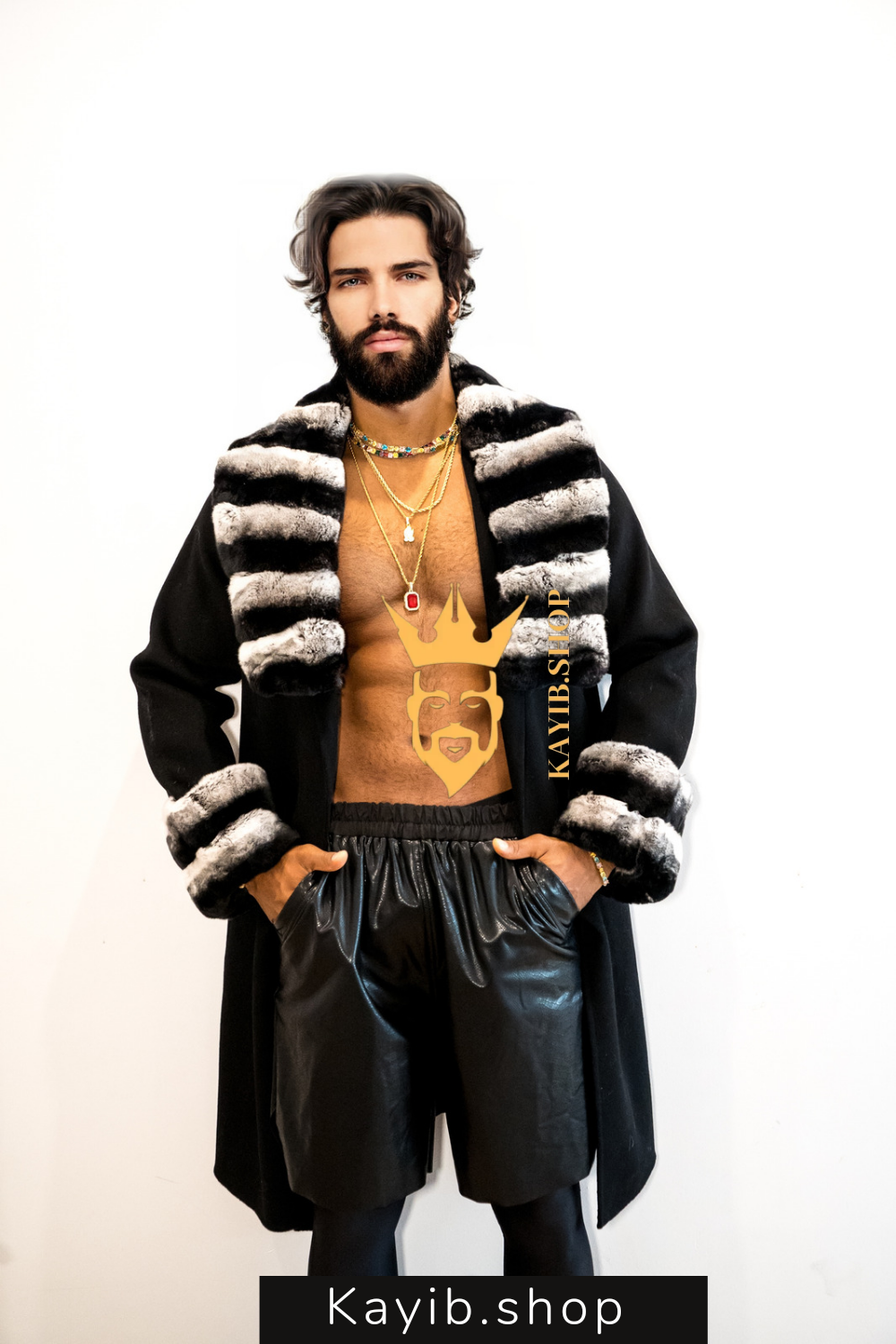 Winter Luxury Handmade Premium Cashmere & wool Real Fur Coats with Rex Rabbit Fur Colllar - kayibstrore