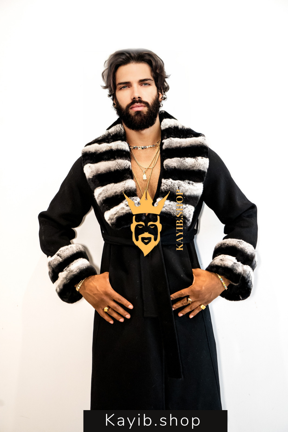 Winter Luxury Handmade Premium Cashmere & wool Real Fur Coats with Rex Rabbit Fur Colllar - kayibstrore