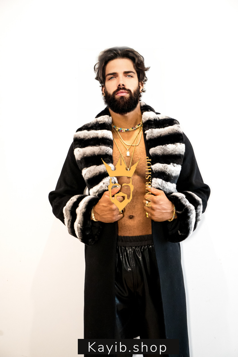 Winter Luxury Handmade Premium Cashmere & wool Real Fur Coats with Rex Rabbit Fur Colllar - kayibstrore