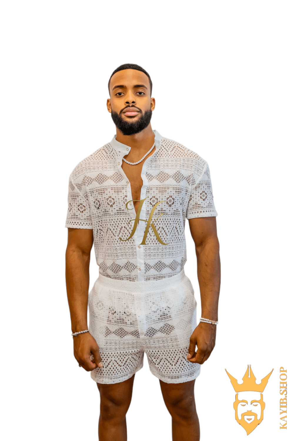 Luxurious Men's White Shirt and Shorts Set - Elevate Your Summer Style - Perfect for Any Occasion - kayibstrore