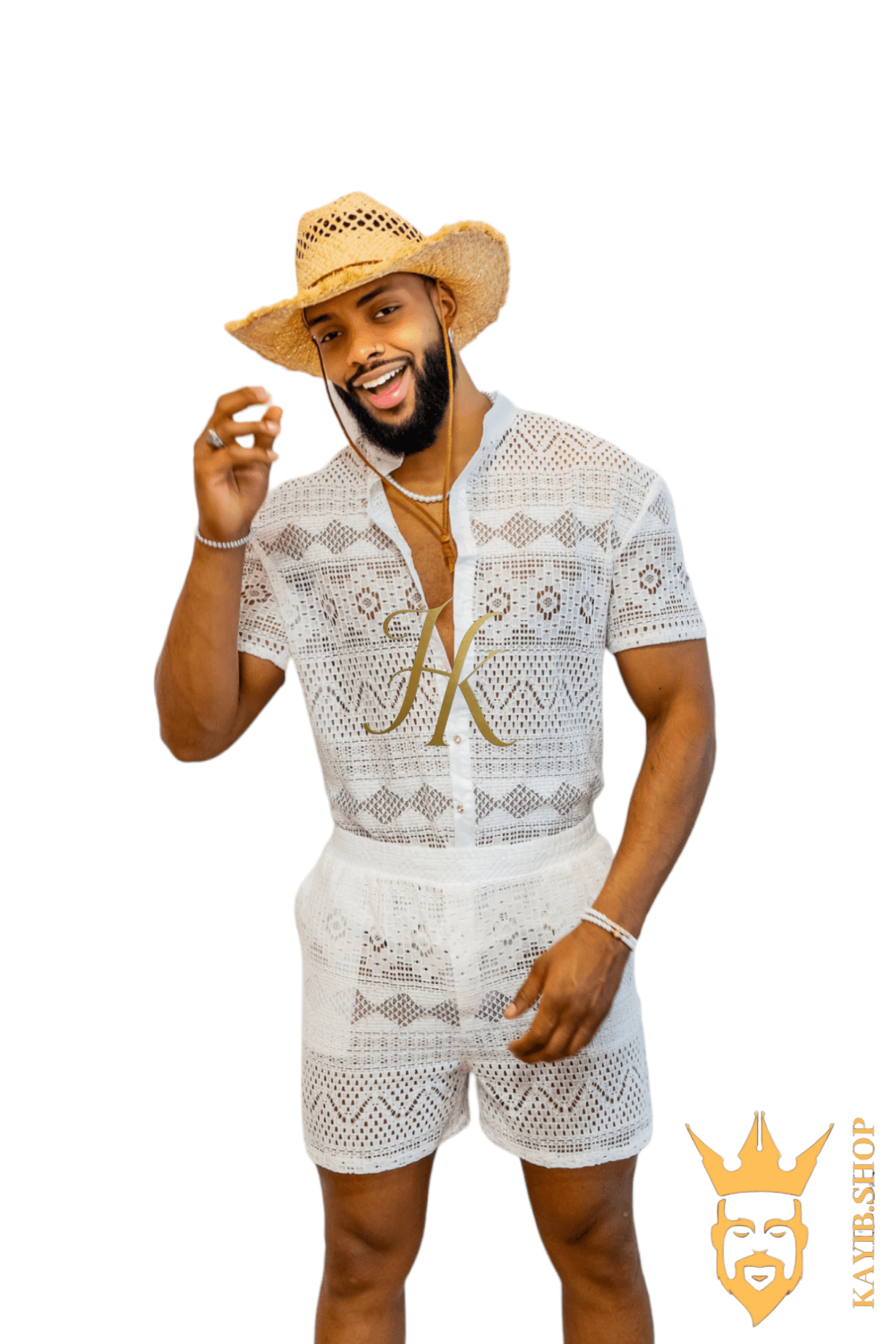Luxurious Men's White Shirt and Shorts Set - Elevate Your Summer Style - Perfect for Any Occasion - kayibstrore