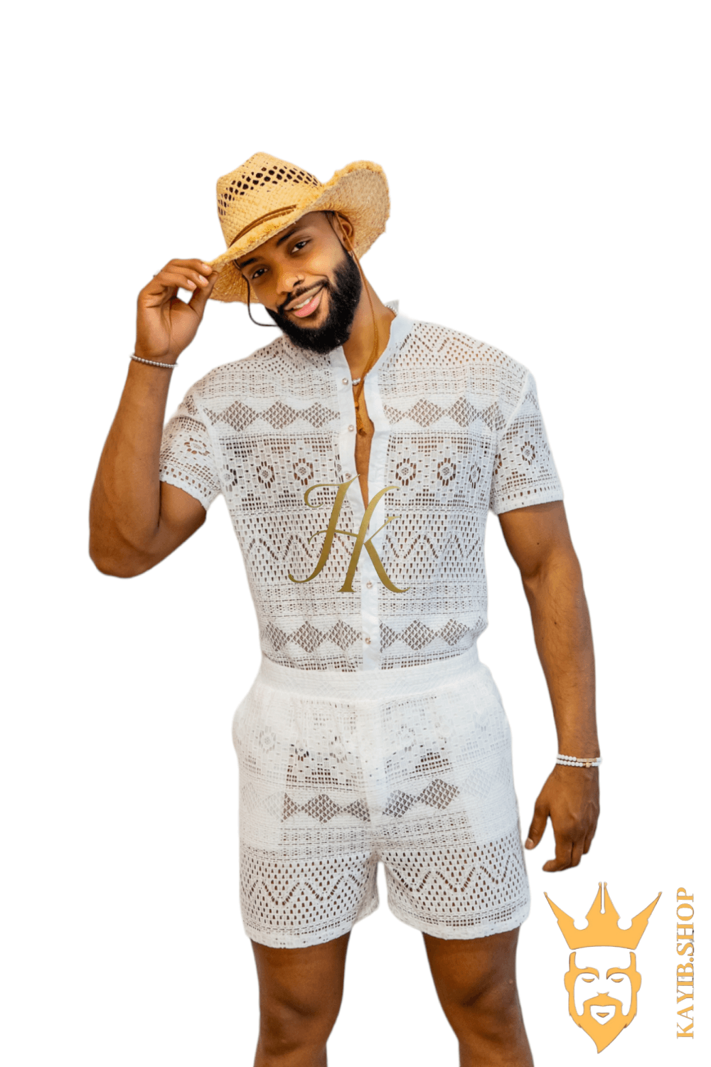 Luxurious Men's White Shirt and Shorts Set - Elevate Your Summer Style - Perfect for Any Occasion - kayibstrore