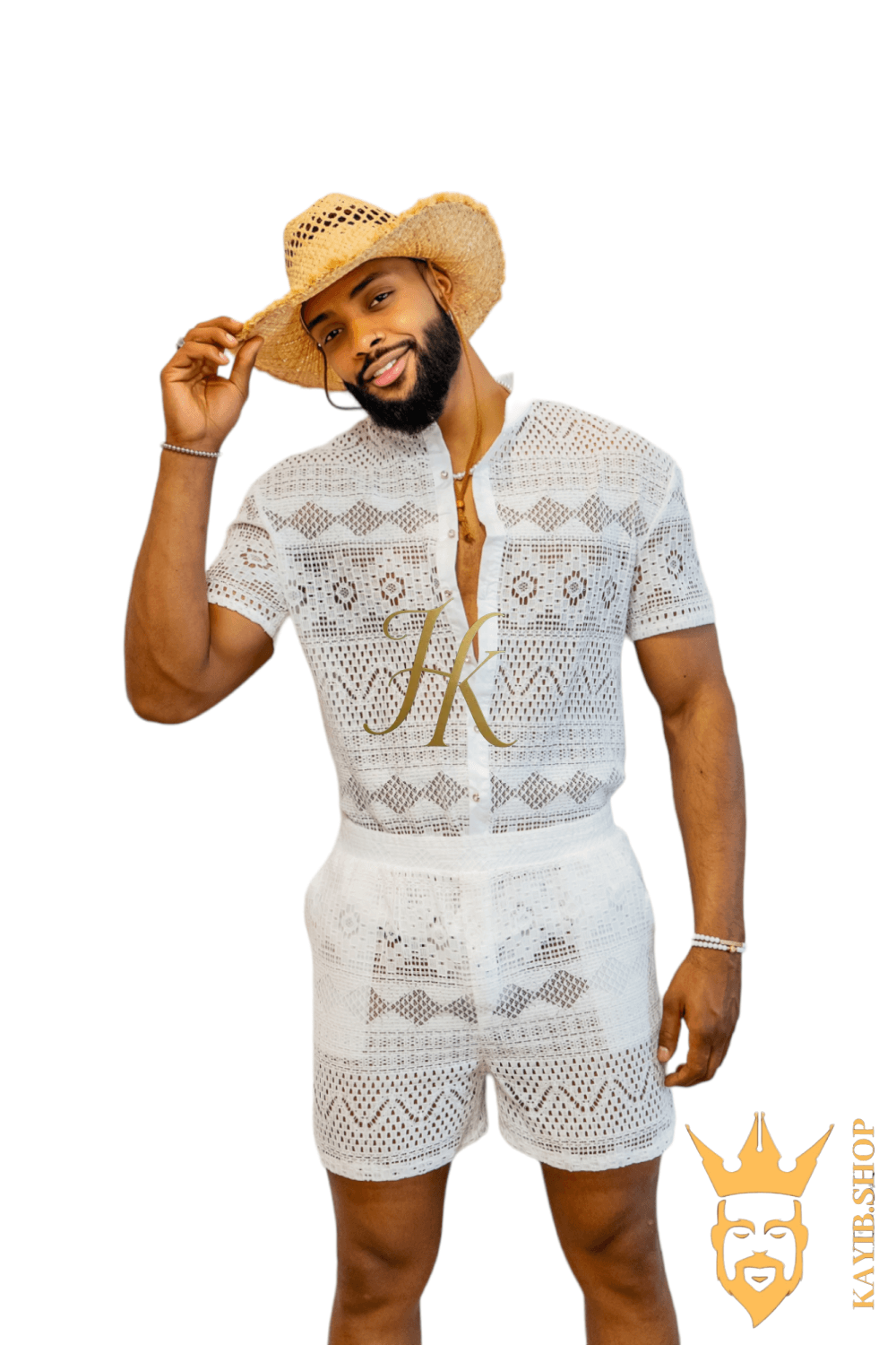 Luxurious Men's White Shirt and Shorts Set - Elevate Your Summer Style - Perfect for Any Occasion - kayibstrore