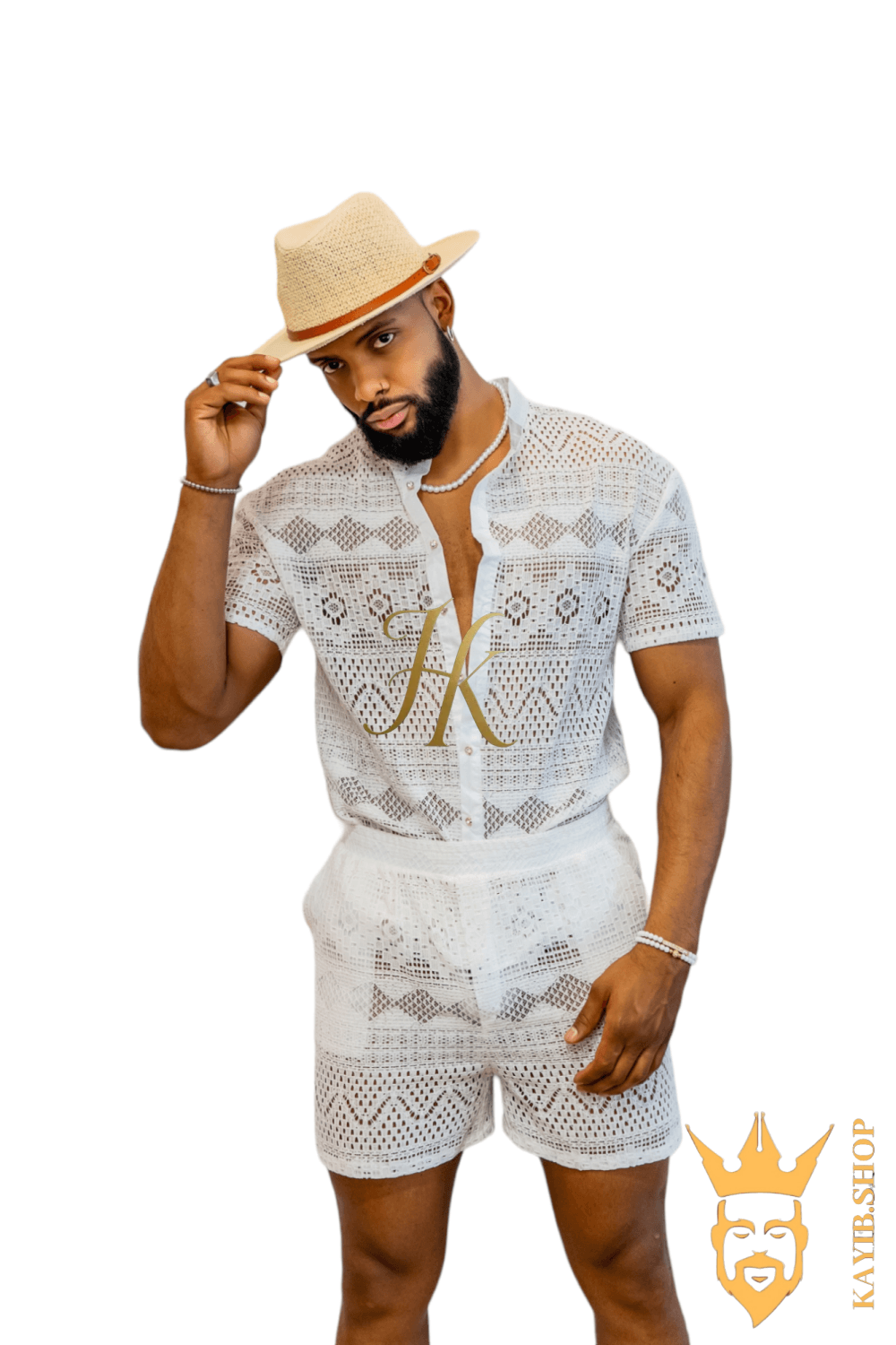 Luxurious Men's White Shirt and Shorts Set - Elevate Your Summer Style - Perfect for Any Occasion - kayibstrore