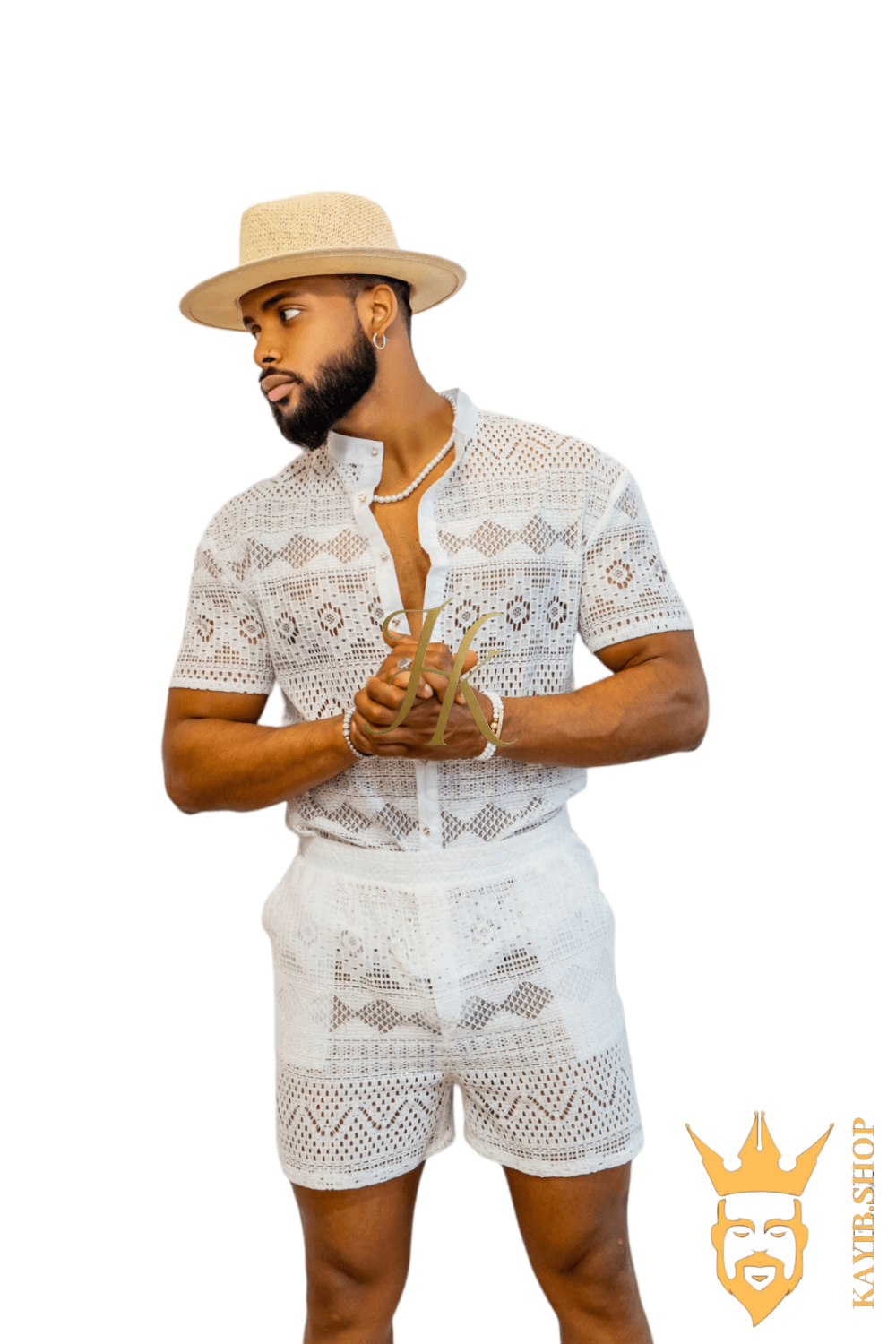 Luxurious Men's White Shirt and Shorts Set - Elevate Your Summer Style - Perfect for Any Occasion - kayibstrore