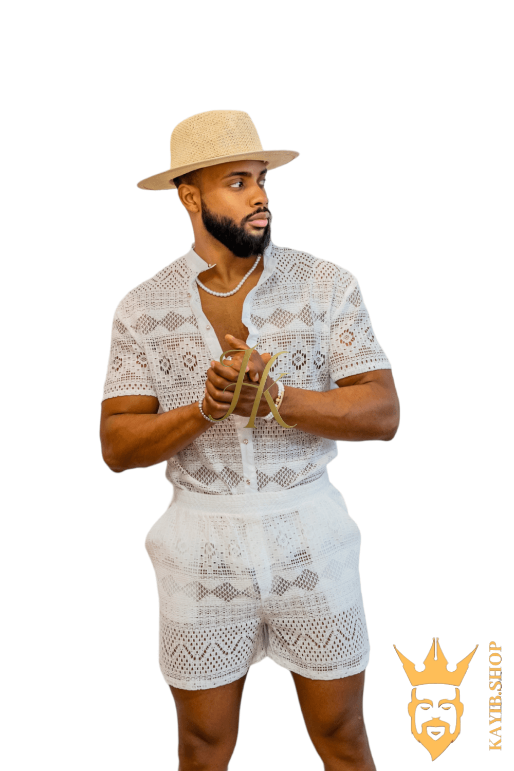 Luxurious Men's White Shirt and Shorts Set - Elevate Your Summer Style - Perfect for Any Occasion - kayibstrore