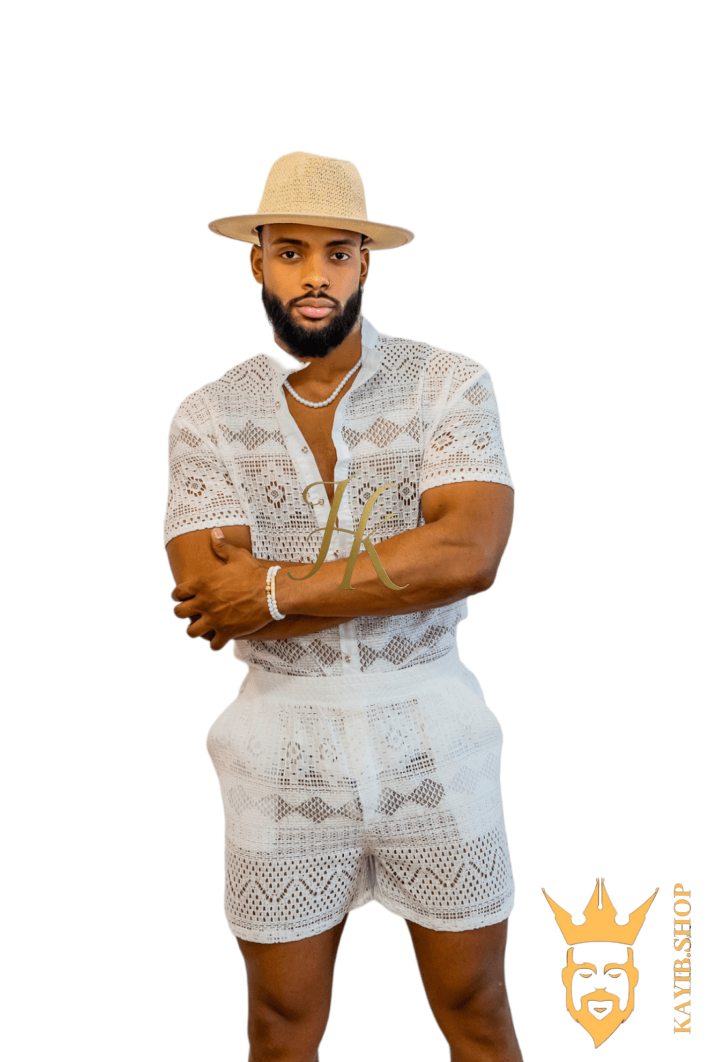Luxurious Men's White Shirt and Shorts Set - Elevate Your Summer Style - Perfect for Any Occasion - kayibstrore