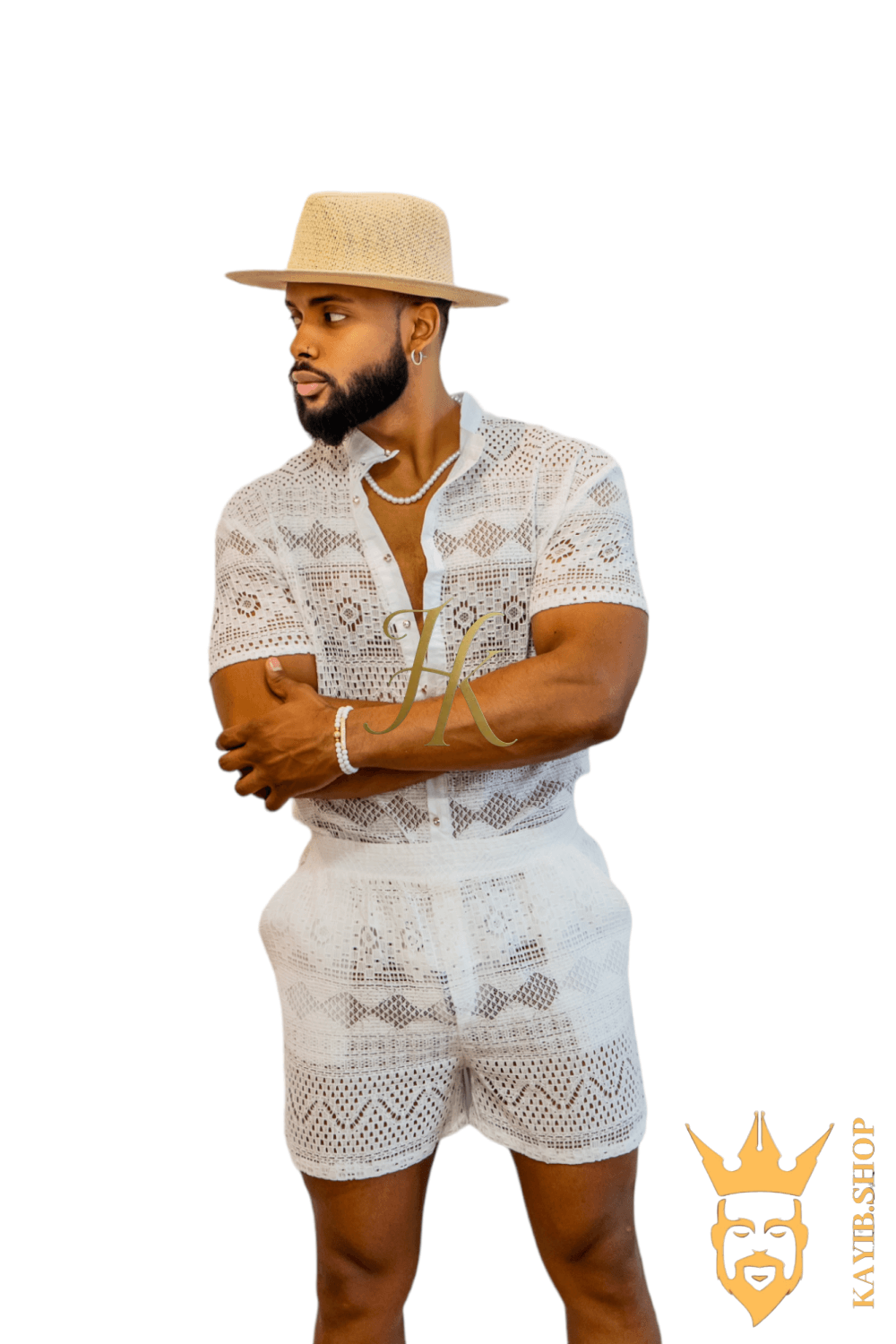 Luxurious Men's White Shirt and Shorts Set - Elevate Your Summer Style - Perfect for Any Occasion - kayibstrore