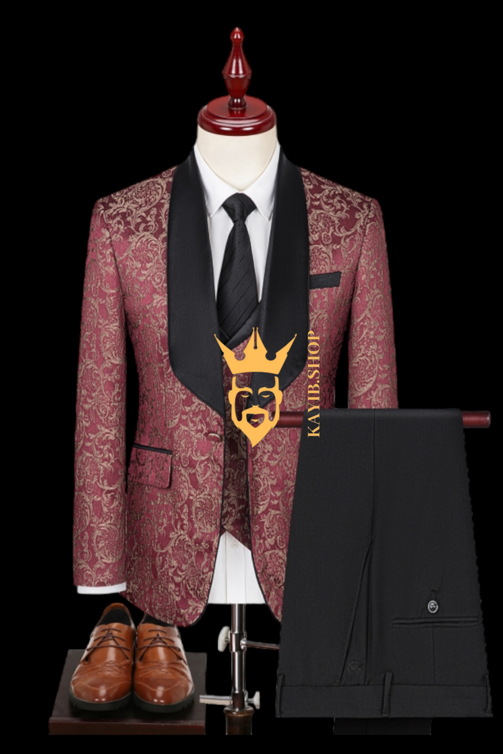 Mens Suit Premium 3 Pieces Rust / Terracotta Mens Suit for Wedding, Engagement, Prom, Groom wear and Groomsmen Suits - kayibstrore