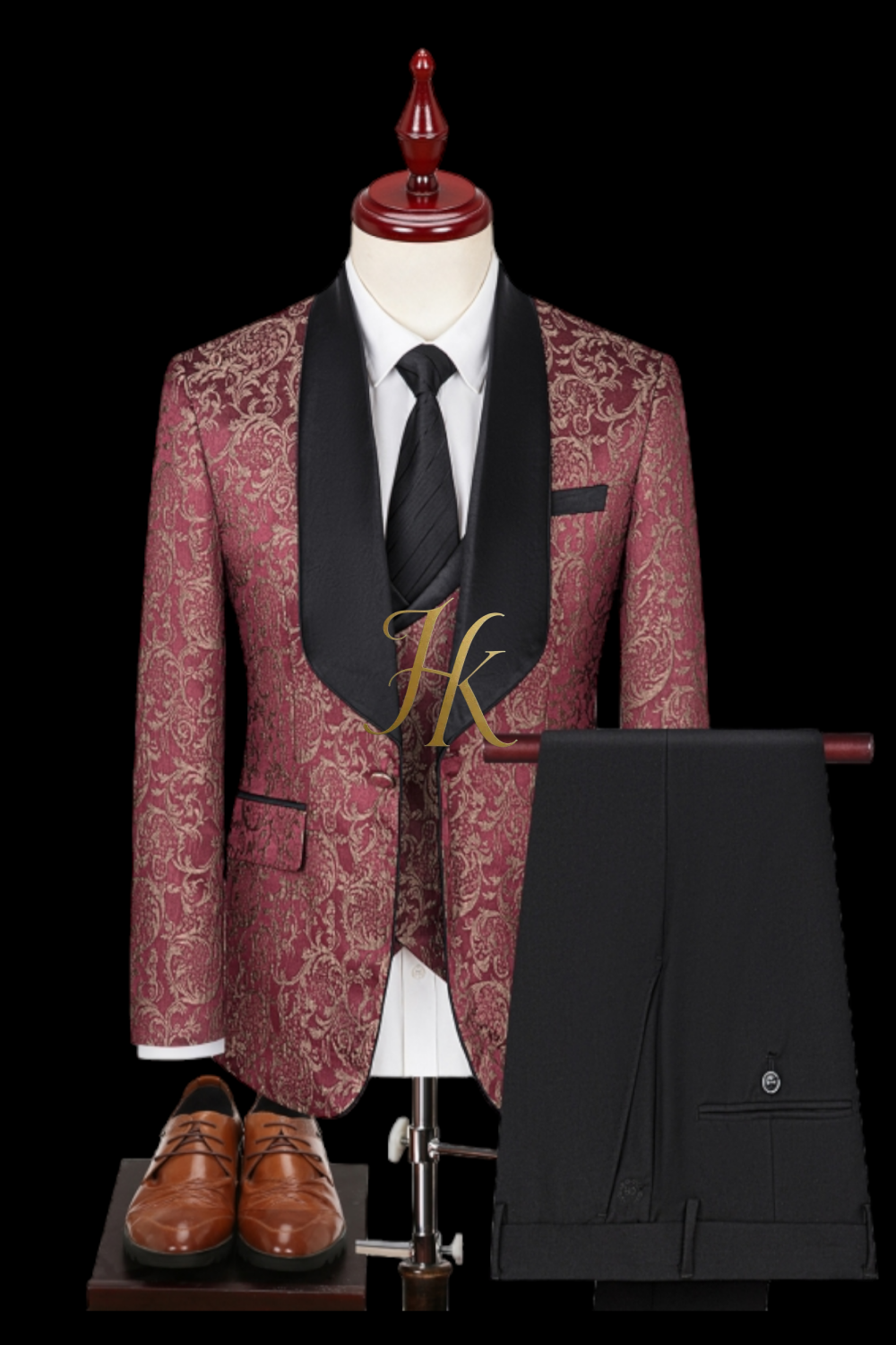 Mens Suit Premium 3 Pieces Rust / Terracotta Mens Suit for Wedding, Engagement, Prom, Groom wear and Groomsmen Suits - kayibstrore