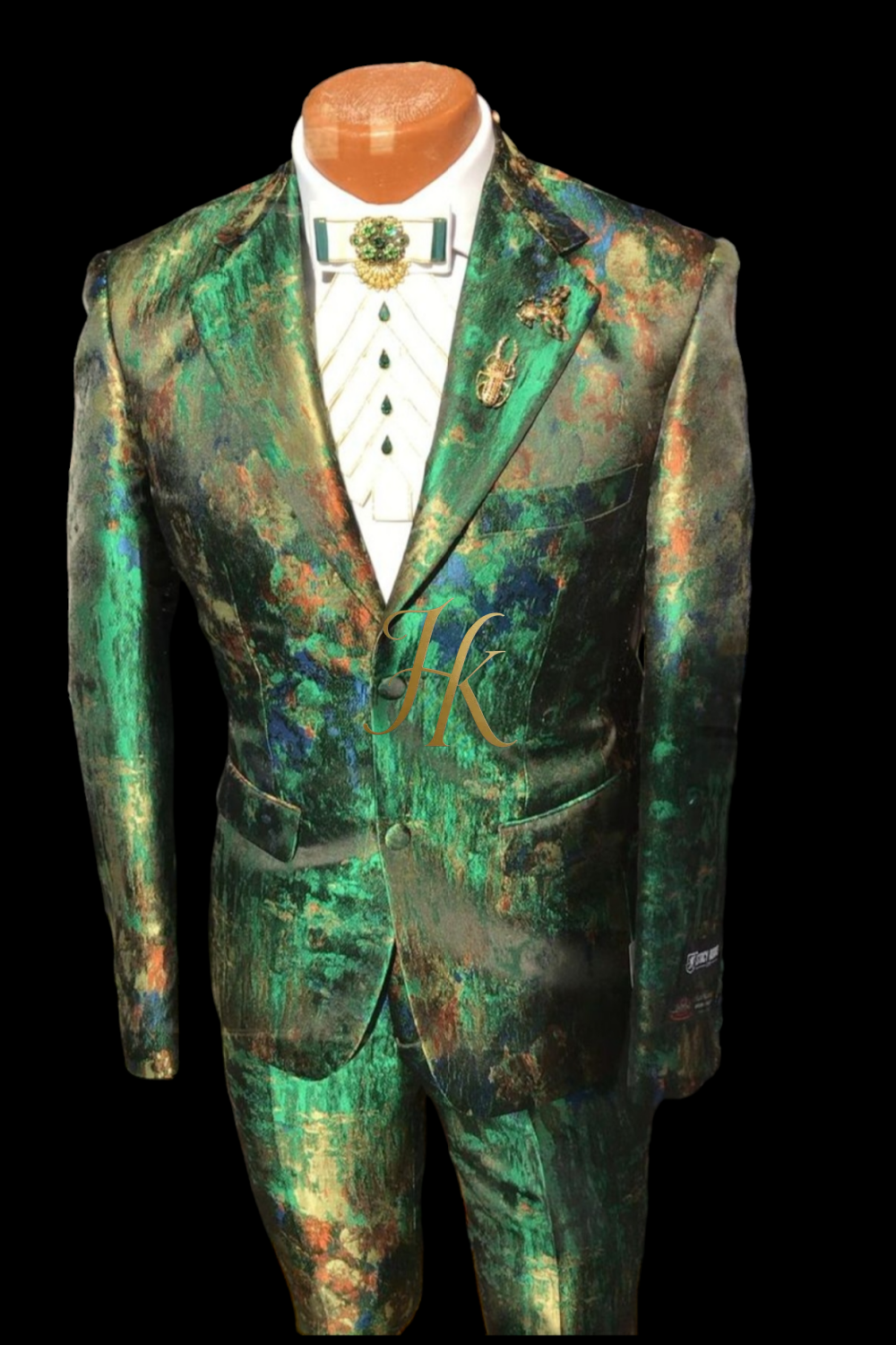 Mens Suit Premium 2 Pieces Rust / printed Mens Suit for Wedding, Engagement, Prom, Groom wear and Groomsmen Suits - kayibstrore