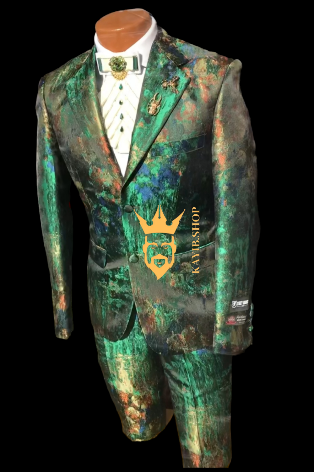 Mens Suit Premium 2 Pieces Rust / printed Mens Suit for Wedding, Engagement, Prom, Groom wear and Groomsmen Suits - kayibstrore