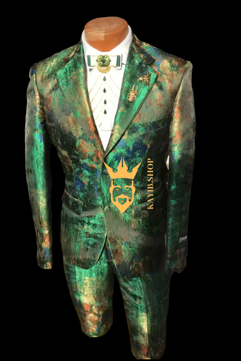 Mens Suit Premium 2 Pieces Rust / printed Mens Suit for Wedding, Engagement, Prom, Groom wear and Groomsmen Suits - kayibstrore