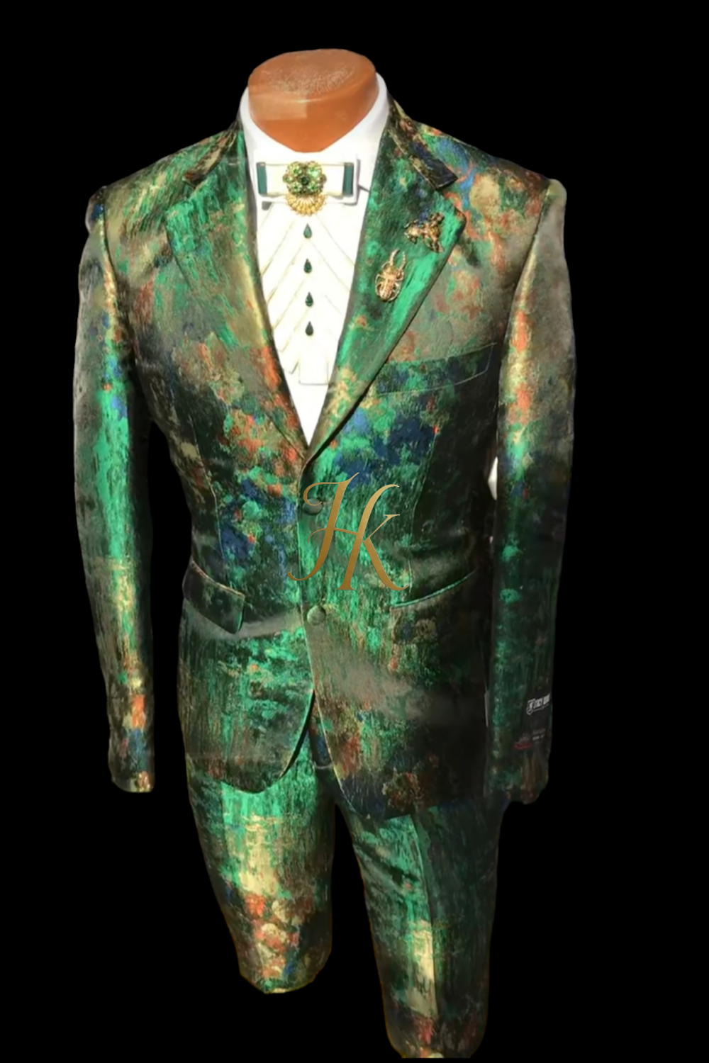 Mens Suit Premium 2 Pieces Rust / printed Mens Suit for Wedding, Engagement, Prom, Groom wear and Groomsmen Suits - kayibstrore
