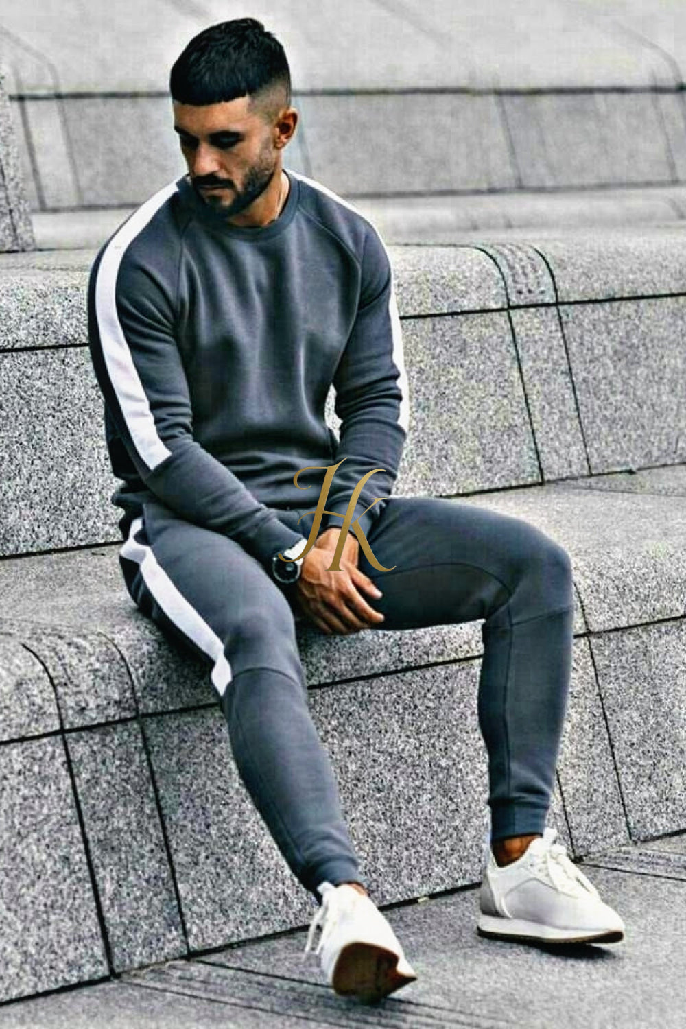 Mens Sweat Suit Basic Sportswear Jogging Casual Jacket And Pants Set