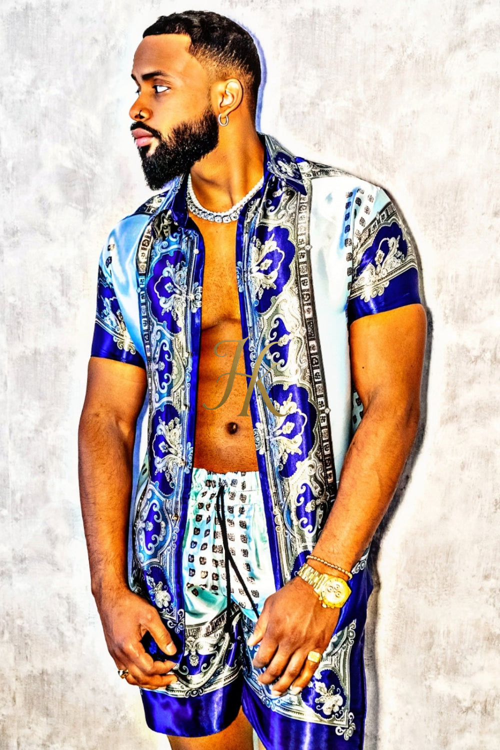 Mens Luxury Silk Dress Set Outfits