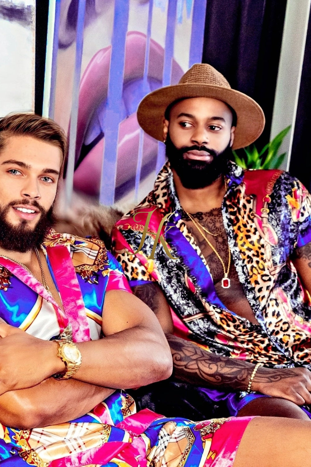 Mens Satin Silk Set 2Pcs