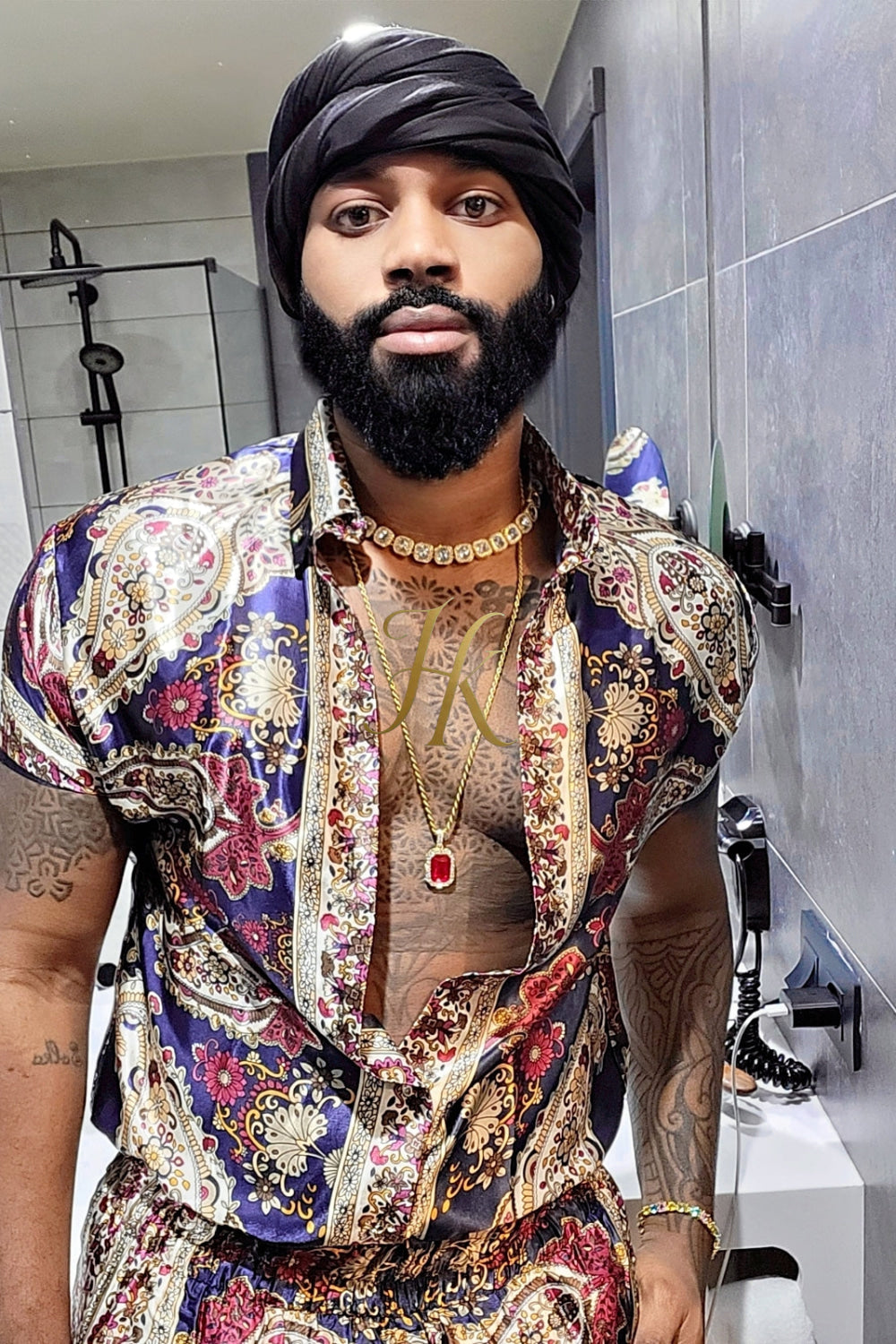 Men’s Luxury Silk Set – 100% Pure Mulberry Silk Shirt & Shorts | Limited Edition Outfit - kayibstrore