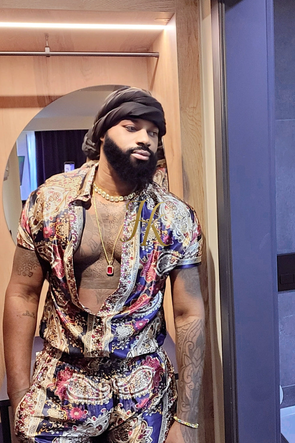 Men’s Luxury Silk Set – 100% Pure Mulberry Silk Shirt & Shorts | Limited Edition Outfit - kayibstrore