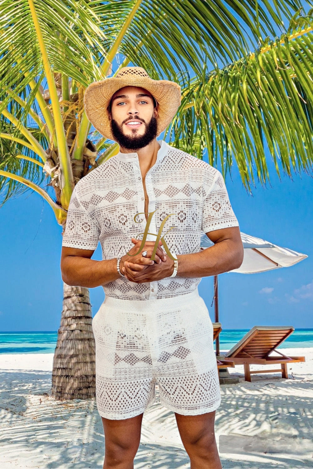 Summer Luxurious Men's White Shirt and Shorts Set - Elevate Your Summer Style - Perfect for Any Occasion - kayibstrore