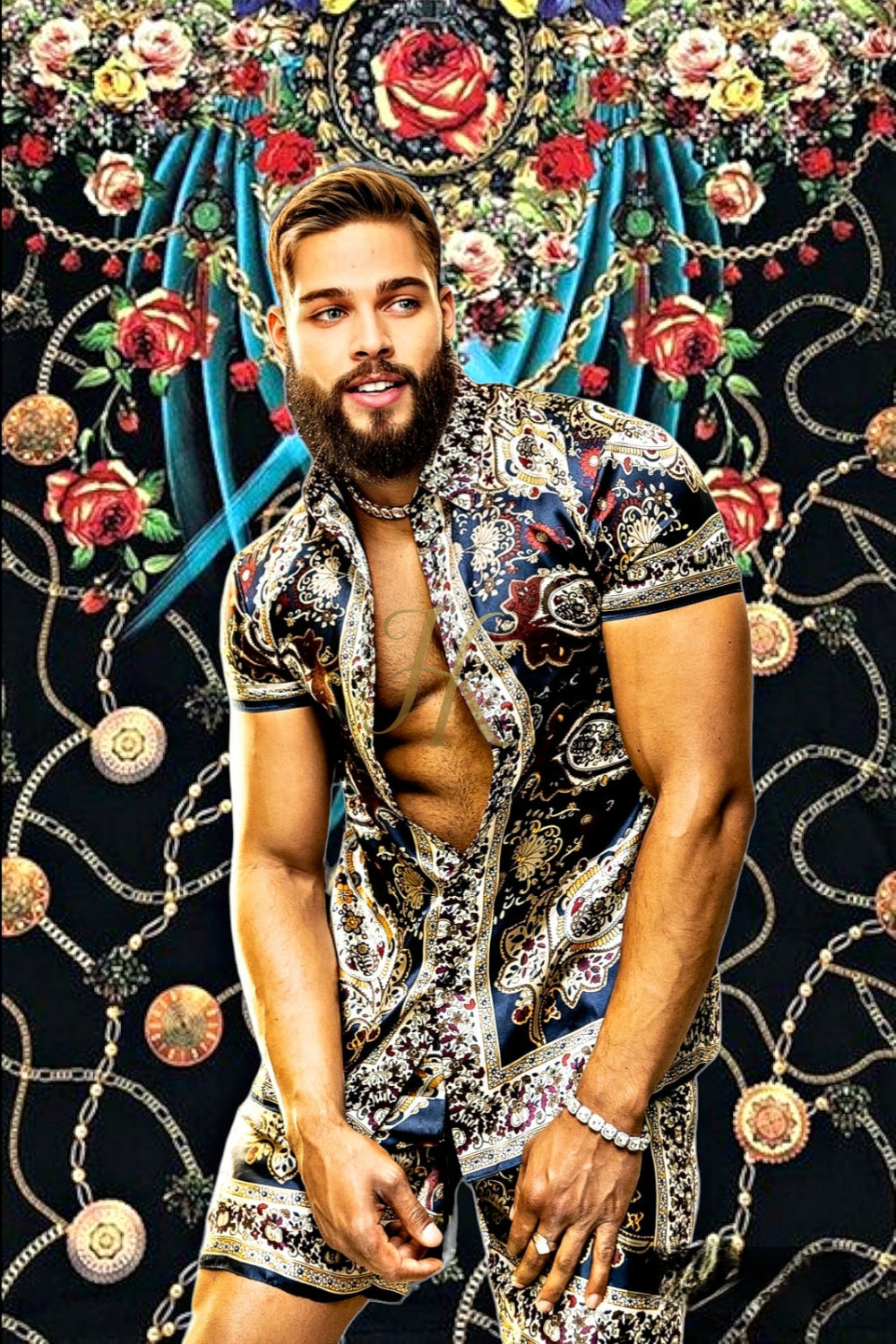 Barocco Outfits Silk Set - Elevate Your Style Game with Luxury and Personalized Fit - kayibstrore