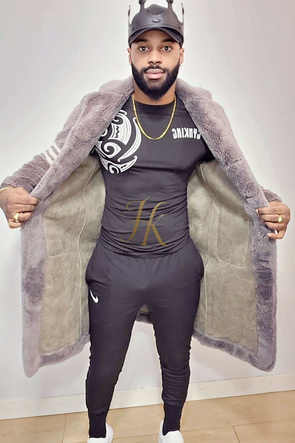 Luxury Wool Fur Designer Cardigan Coat for Men - kayibstrore